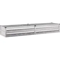 Syfax Hochbeet im Garten Verzinktes Silber 160 x 40 x 24 cm