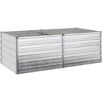 Syfax Hochbeet im Garten Verzinktes Silber 163 x 80 x 55 cm