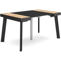 Dripio Ausziehbarer Consoletisch 140 cm, Eiche/Schwarz, für 6 Pers.