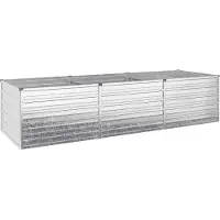 Syfax Hochbeet im Garten Verzinktes Silber 242 x 80 x 55 cm