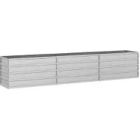 vidaXL Hochbeet Stecksystem aus verzinktem Stahl Pflanzbeet Gemüsebeet Blumenbeet für Garten Balkon Terrasse Außenbereich rechteckig 240x40x45 cm