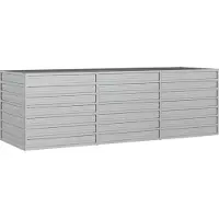 vidaXL Hochbeet Stecksystem aus verzinktem Stahl Pflanzbeet Gemüsebeet Blumenbeet für Garten Balkon Terrasse Außenbereich rechteckig 240x80x77 cm