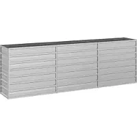 vidaXL Hochbeet Stecksystem aus verzinktem Stahl Pflanzbeet Gemüsebeet Blumenbeet für Garten Balkon Terrasse Außenbereich rechteckig 240x40x77 cm