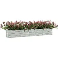 vidaXL Hochbeet Stecksystem aus verzinktem Stahl Pflanzbeet Gemüsebeet Blumenbeet für Garten Balkon Terrasse Außenbereich rechteckig 320x40x45 cm