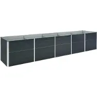 vidaXL Hochbeet Pflanzkübel Gartenbeet Pflanzkasten aus verzinktem Stahl mit Stützbügeln und Sicherheitskanten für Garten Terrasse und Balkon 400 x 80 x 45 cm