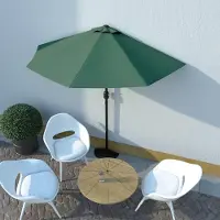 Sonstiges Halbschirm Balkonschirm Kurbelschirm Halbrund Stahl Grün 270x135 cm mit Lüftung