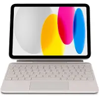 Decoded Magnetische iPad Tastatur mit Trackpad & Hintergrundbeleuchtung, Bluetooth für iPad 11'' (A16, 2025) & 10,9'' (2022), USB-C, QWERTY, Beige