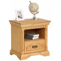 Otto Home Nachtkonsole "Graz", beige (gelaugt, geölt), B:55cm H:57cm T:39cm, Sideboards, Nachtkonsole, aus massiver Kiefer, mit aufwendigen Details, Breite: 55 cm