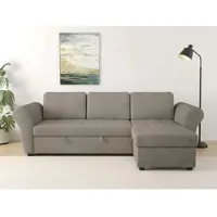 Otto Home Ecksofa "Lasse L-Form, B: 259 cm", beige (d517 enjoy new 46 pewter), B:259cm H:85cm T:155cm, 92% Polyester;8% Nylon, Sofas, Ecksofa, mit Schlaffunktion & Bettkasten