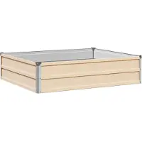 vidaXL Hochbeet im Garten Elfenbein 100 x 80 x 24 cm Stahl