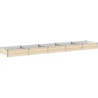 Syfax Hochbeet im Garten Elfenbein 400 x 80 x 24 cm Verzinkter Stahl