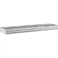 Syfax Hochbeet im Garten Verzinktes Silber 320 x 80 x 24 cm