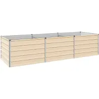 Syfax Hochbeet im Garten Elfenbein 242 x 80 x 55 cm Verzinkter Stahl