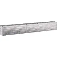 Syfax Hochbeet im Garten Verzinktes Silber 400 x 40 x 55 cm