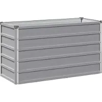 Syfax Hochbeet im Garten Grau 100 x 40 x 55 cm Verzinkter Stahl