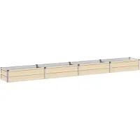 Syfax Hochbeet im Garten Elfenbein 320 x 40 x 24 cm Verzinkter Stahl