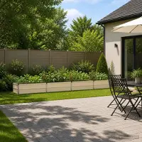 vidaXL Hochbeet im Garten Elfenbein 320 x 40 x 24 cm Stahl