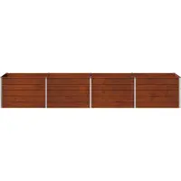 vidaXL Hochbeet im Garten Wetterfeststahl 320 x 80 x 55 cm Stahl