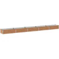 Syfax Hochbeet im Garten Holz Braun 400 x 40 x 24 cm Verzinkter Stahl