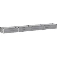 Syfax Hochbeet im Garten Grau 320 x 40 x 24 cm Verzinkter Stahl