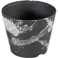 Merkloos Elzusha – Rustikale, halbmondförmige Bonsai-Topf aus Shigaraki-Keramik, 100 mm, Braun/Grau
