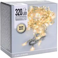 Koopman LED-Lichterkette, 320 LEDs, warmweiß, 230 V, transparent, Innen/Außen, 27 m, Timer
