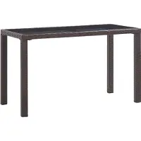 Merkloos Brauner Gartentisch aus Polyrotan, 123 x 60 x 74 cm