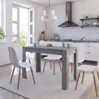 Merkloos Esstisch in Betonoptik, 120x60 cm, aus hochwertigem Holz
