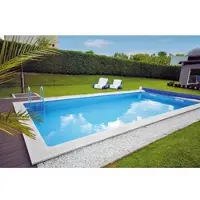 Kwad Styropor Pool Gran Canaria mit Edelstahlleiter Styropor Pool Set Gran Canaria mit Edelstahlleiter 7 x 3,5 x 1,5 m blau