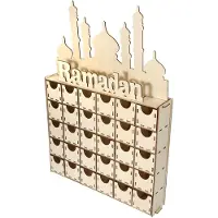 Merkloos Holz-DIY-Kalender für Ramadan und Eid Mubarak Dekoration