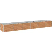 vidaXL Hochbeet im Garten Holz Braun 480 x 80 x 55 cm Stahl
