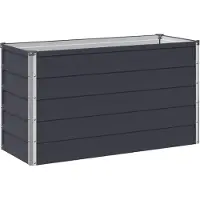 Syfax Hochbeet im Garten Anthrazit 100 x 40 x 55 cm Verzinkter Stahl