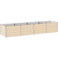Syfax Hochbeet im Garten Elfenbein 321 x 80 x 55 cm Verzinkter Stahl