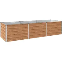 Syfax Hochbeet im Garten Holz Braun 242 x 80 x 55 cm Verzinkter Stahl