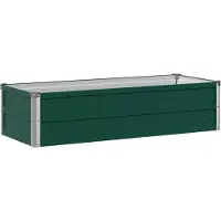 vidaXL Hochbeet im Garten Grün 100 x 40 x 24 cm Stahl