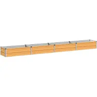 Syfax Hochbeet im Garten Holz Natur 320 x 40 x 24 cm Verzinkter Stahl