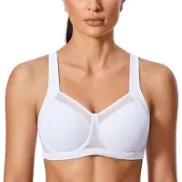 Markenlos Hochimpact Sport-BH Racerback mit verstellbaren Trägern - Weiß - Größe 80C - Damen - Training Fitness Gymnastik