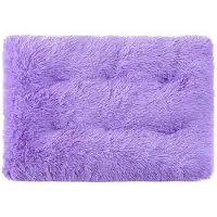 Sonstiges Hundebett Rechteckig Flauschig Plüsch Haustierbett Katzenbett Weich Warm Rutschfest Lila S 55x40cm