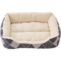 Sonstiges Hundebett Rechteckig Flauschig Plüsch Haustierbett Katzenbett Blau 44x32x10.5cm