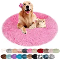 Sonstiges Hundebett Rund Plüsch Waschbar Rutschfest Rosa 50cm