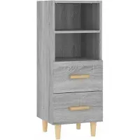 Merkloos Graues Holzsideboard mit 2 Schubladen