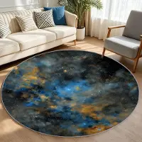 Merkloos Runder Teppich für das Wohnzimmer, 150 cm Durchmesser, maschinenwaschbar