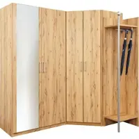 Priess Kleiderständer "Lindau", beige (astkernbuchefarben), B:48cm H:178cm T:36cm, Holzwerkstoff, Garderobenständer, Kleiderständer