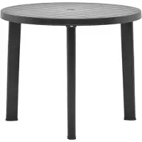 Merkloos Kunststoff-Gartentisch, rund, 89 cm Durchmesser, Anthrazitfarbe