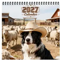 Merkloos 12-monatiger Wandkalender mit Hunde-Motiven