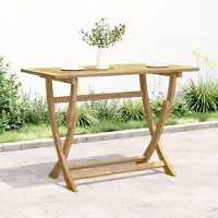 Merkloos Faltbarer Gartentisch aus massivem Akazienholz, 110 x 55 x 75 cm