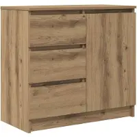 Merkloos Handgefertigtes Eichen-Sideboard mit 3 Schubladen