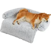 Sonstiges Hundebett Plüsch Waschbar Abnehmbar Rutschfest Hellgrau 80x75x13 cm