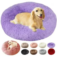 Sonstiges Hundebett Donut Rund 100cm Lila Flauschig Waschbar Antistress