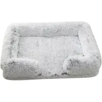 Sonstiges Hundebett Rechteckig Flauschig Waschbar Rutschfest Hellgrau S 40x35cm